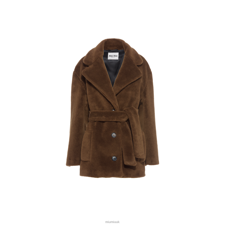 Ready To Wear Single-breasted Alpaca Jacket Miu Miu XH28Z531 Tobacco