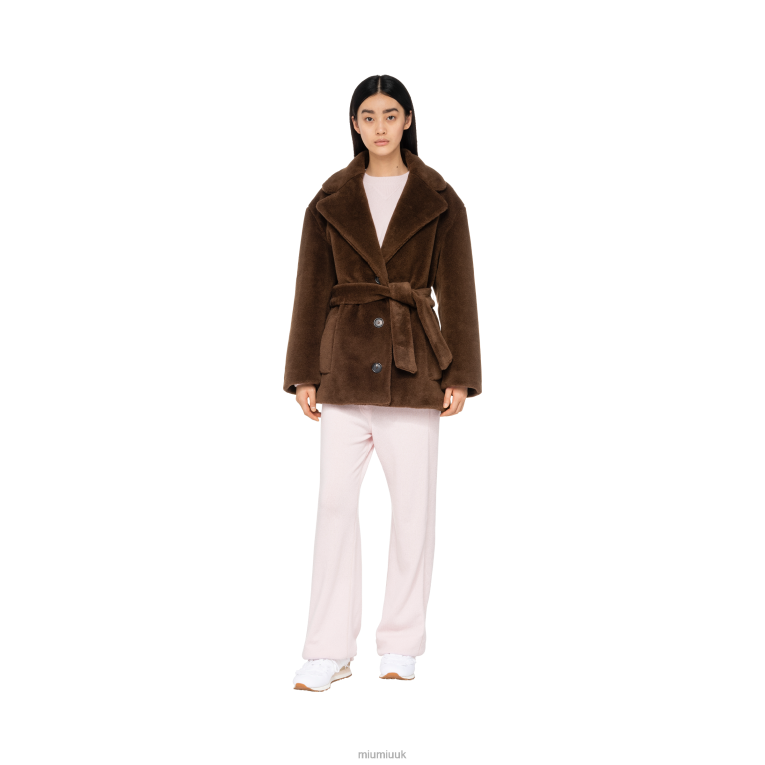 Ready To Wear Single-breasted Alpaca Jacket Miu Miu XH28Z531 Tobacco