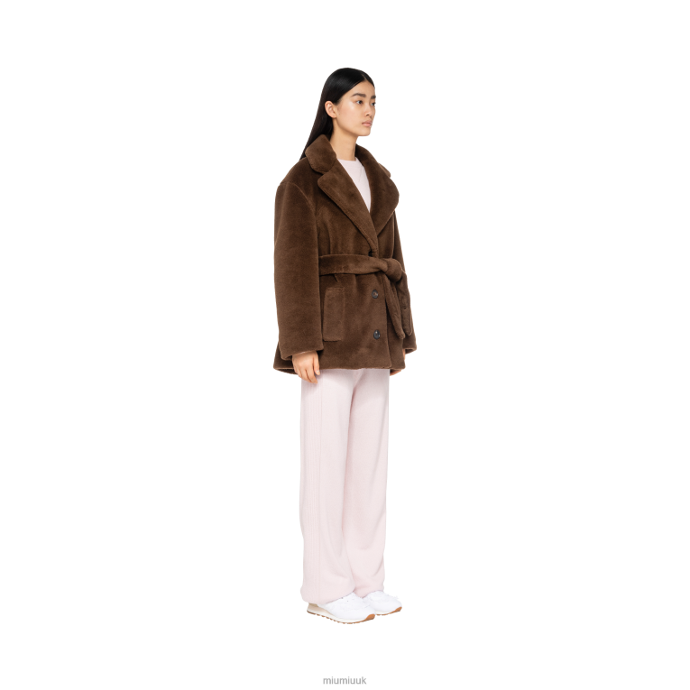Ready To Wear Single-breasted Alpaca Jacket Miu Miu XH28Z531 Tobacco