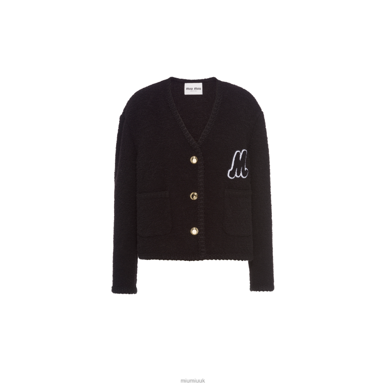 Ready To Wear Single-breasted Boucle Jacket Miu Miu XH28Z527 Black