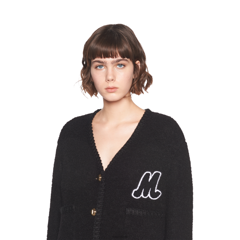 Ready To Wear Single-breasted Boucle Jacket Miu Miu XH28Z527 Black
