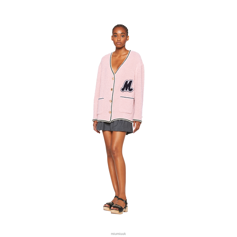 Ready To Wear Single-breasted Boucle Jacket Miu Miu XH28Z555 Pink