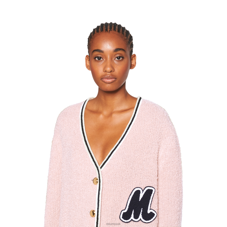 Ready To Wear Single-breasted Boucle Jacket Miu Miu XH28Z555 Pink