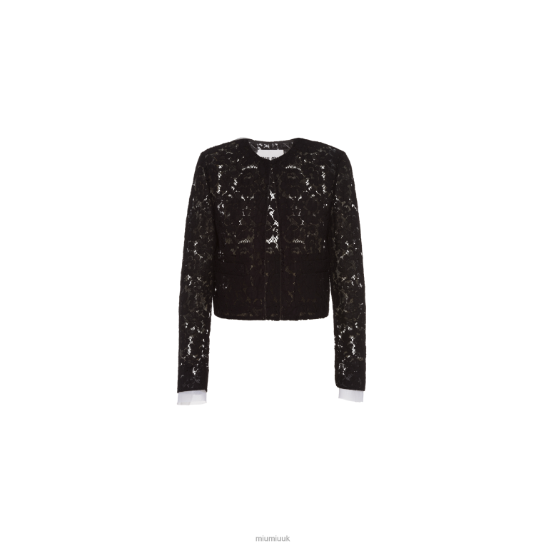 Ready To Wear Single-breasted Lace Jacket Miu Miu XH28Z493 Black