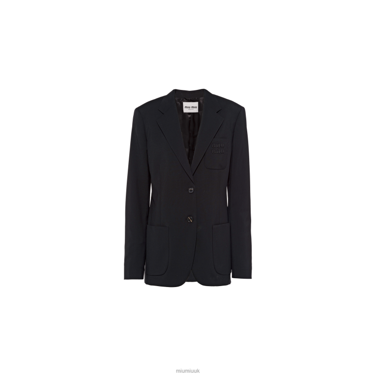 Ready To Wear Single-breasted Mohair Jacket Miu Miu XH28Z546 Black
