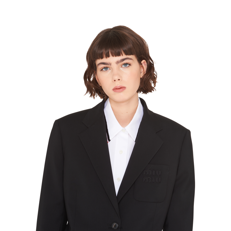 Ready To Wear Single-breasted Mohair Jacket Miu Miu XH28Z546 Black