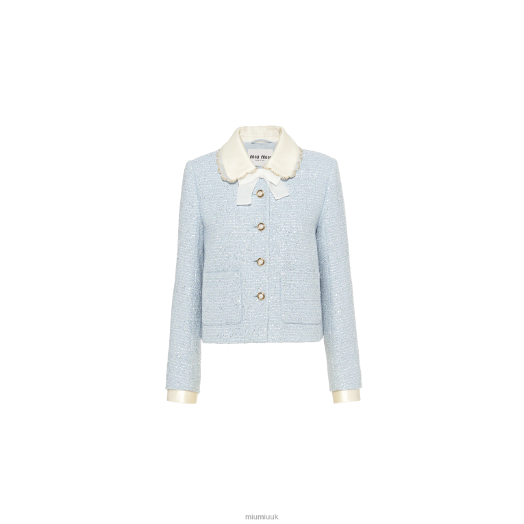 Ready To Wear Single-breasted Sequined Tweed Jacket Miu Miu XH28Z526 Astro