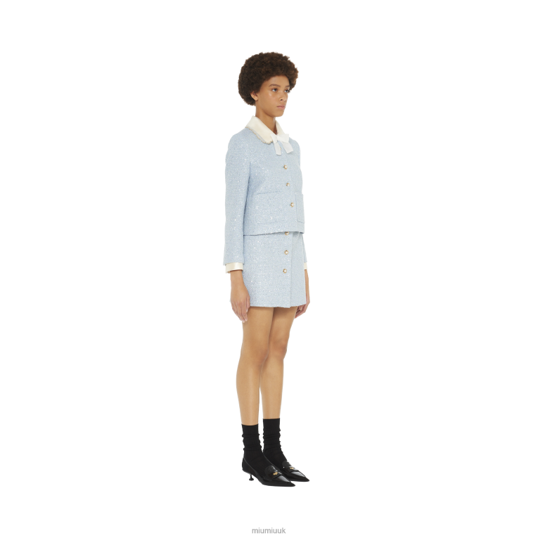 Ready To Wear Single-breasted Sequined Tweed Jacket Miu Miu XH28Z526 Astro