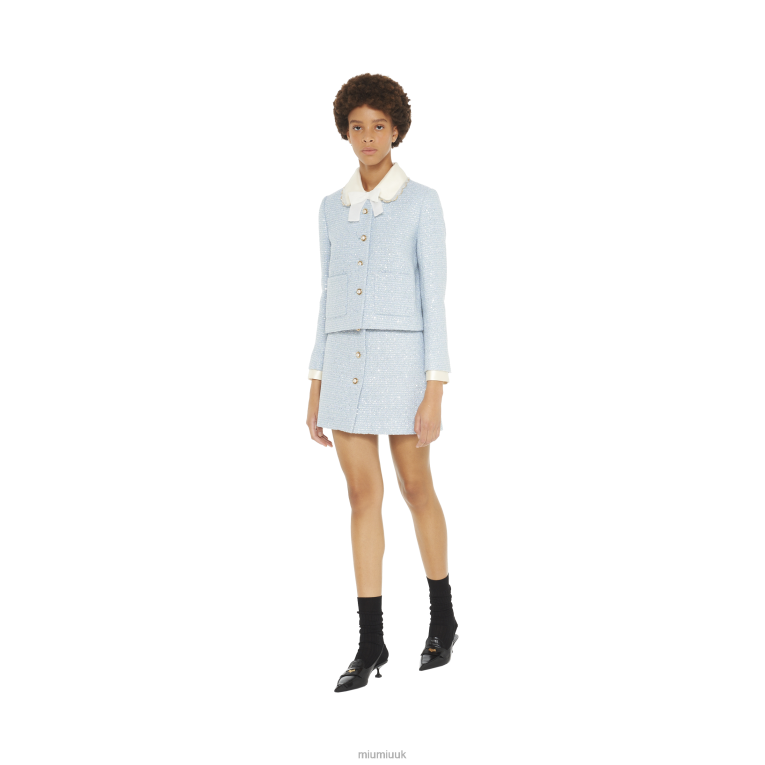Ready To Wear Single-breasted Sequined Tweed Jacket Miu Miu XH28Z526 Astro