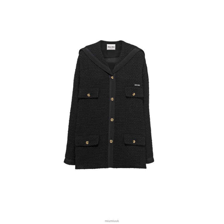 Ready To Wear Single-breasted Tweed Jacket Miu Miu XH28Z485 Black