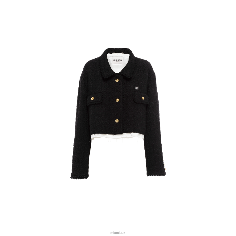 Ready To Wear Single-breasted Tweed Jacket Miu Miu XH28Z515 Black