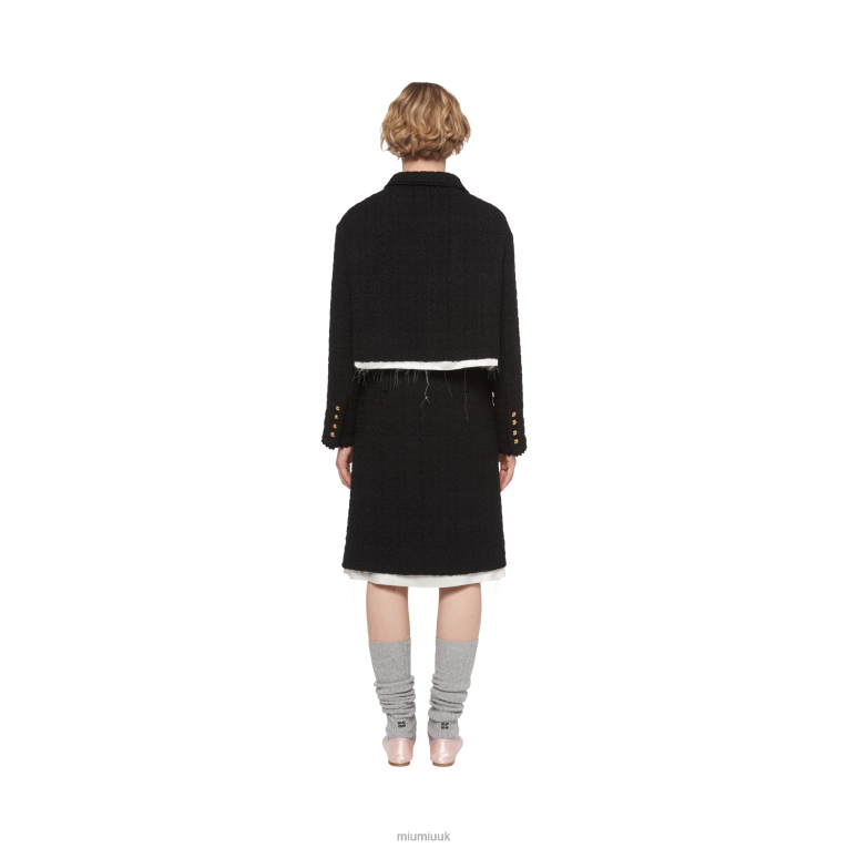 Ready To Wear Single-breasted Tweed Jacket Miu Miu XH28Z515 Black