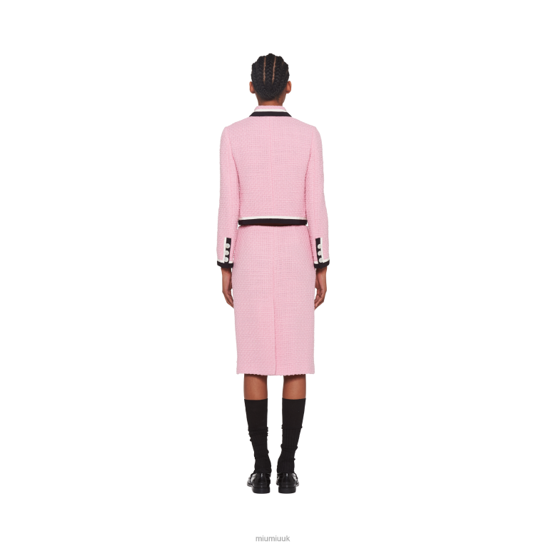 Ready To Wear Single-breasted Tweed Jacket Miu Miu XH28Z528 Pink