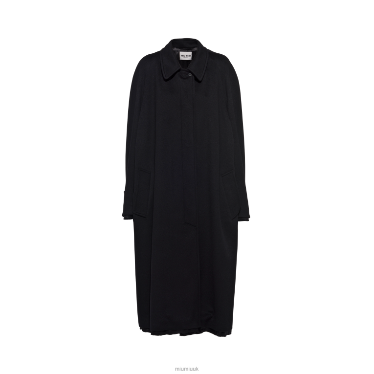 Ready To Wear Single-breasted Velour Coat Miu Miu XH28Z497 Black
