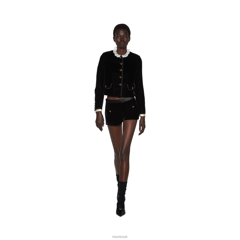 Ready To Wear Single-breasted Velvet Jacket Miu Miu XH28Z534 Black