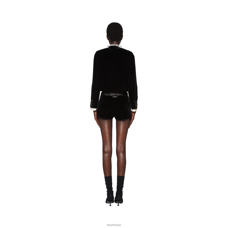 Ready To Wear Single-breasted Velvet Jacket Miu Miu XH28Z534 Black