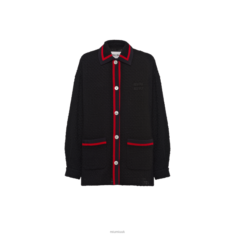 Ready To Wear Tweed Blouson Jacket Miu Miu XH28Z535 Black