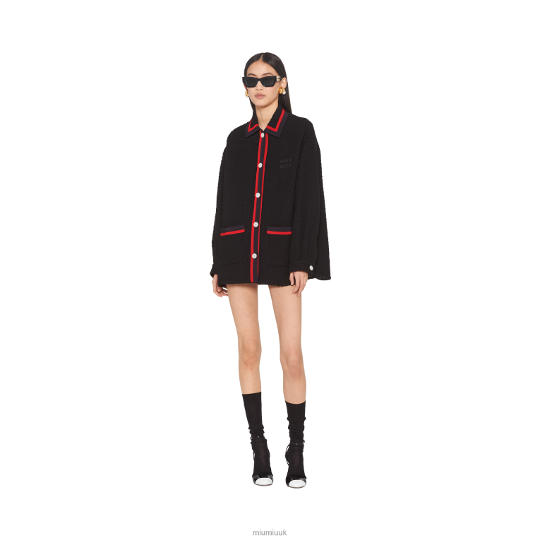 Ready To Wear Tweed Blouson Jacket Miu Miu XH28Z535 Black