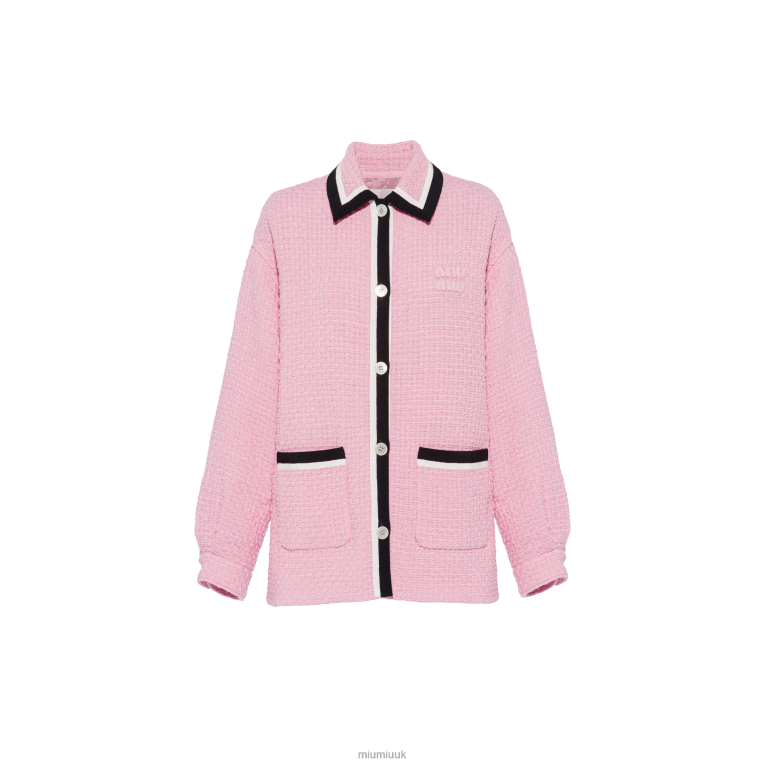 Ready To Wear Tweed Blouson Jacket Miu Miu XH28Z536 Pink