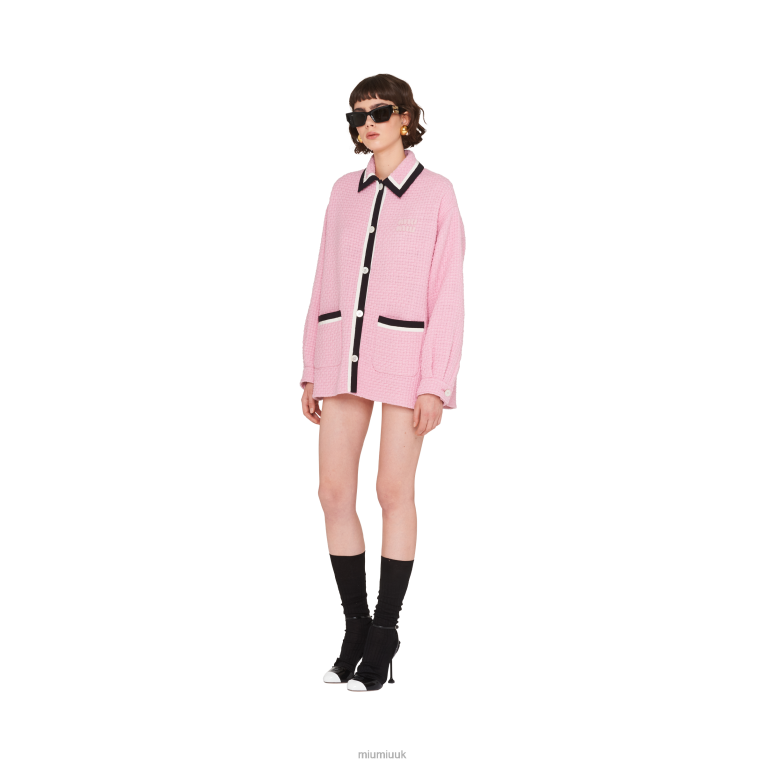 Ready To Wear Tweed Blouson Jacket Miu Miu XH28Z536 Pink