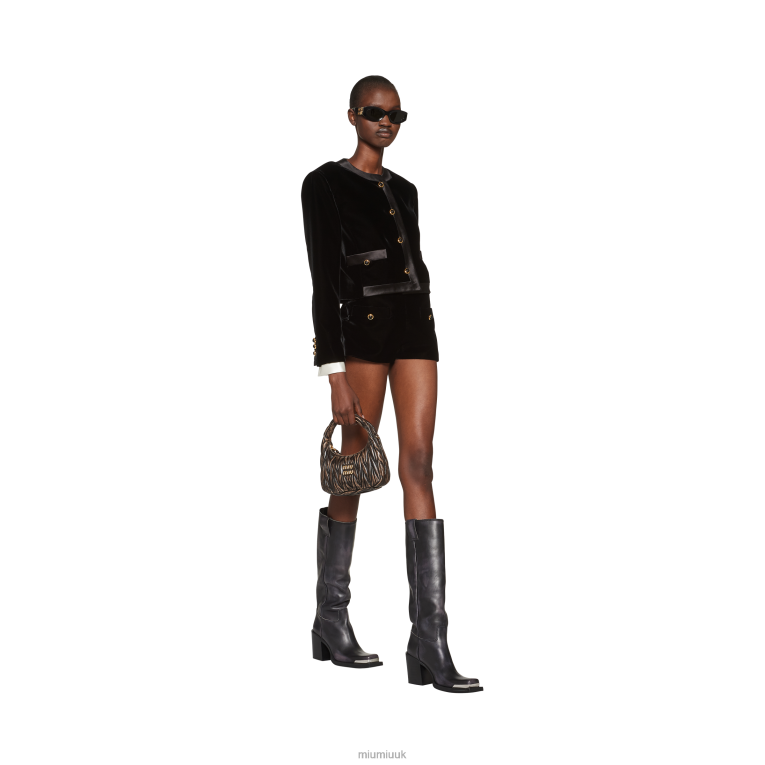 Ready To Wear Velvet Single-breasted Jacket Miu Miu XH28Z500 Black