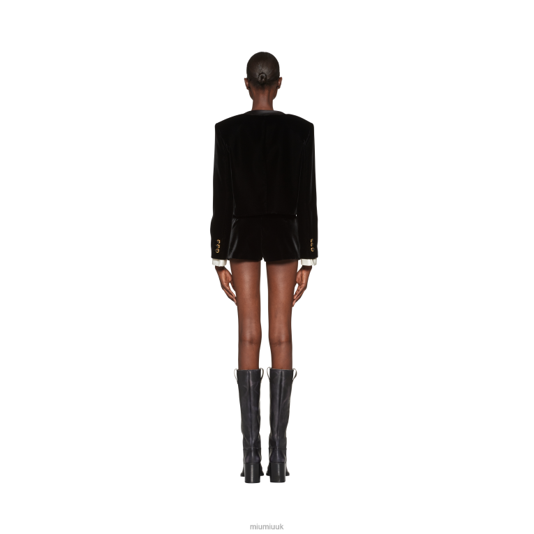 Ready To Wear Velvet Single-breasted Jacket Miu Miu XH28Z500 Black