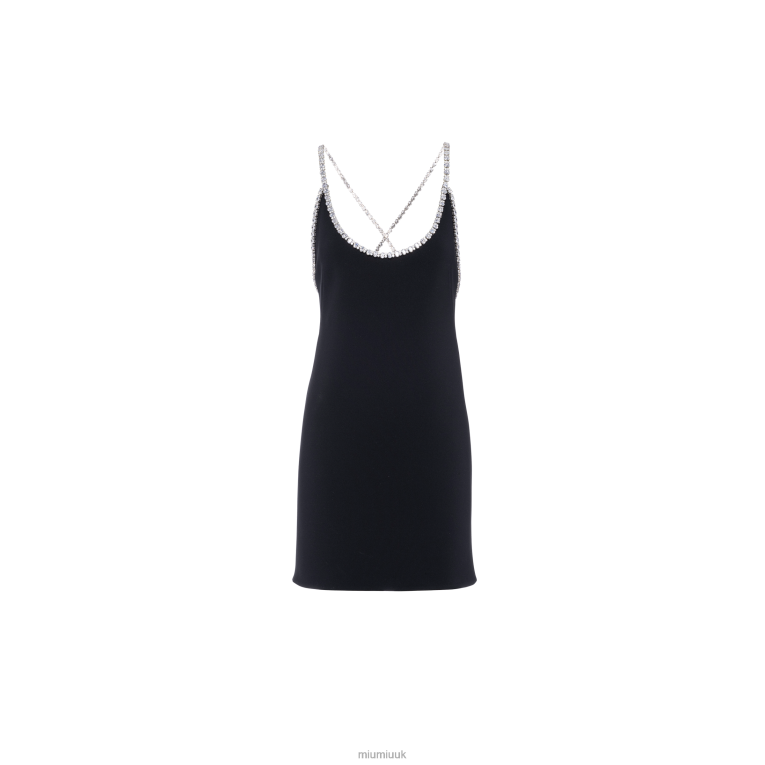 Ready To Wear Black Cady Mini-dress Miu Miu XH28Z451
