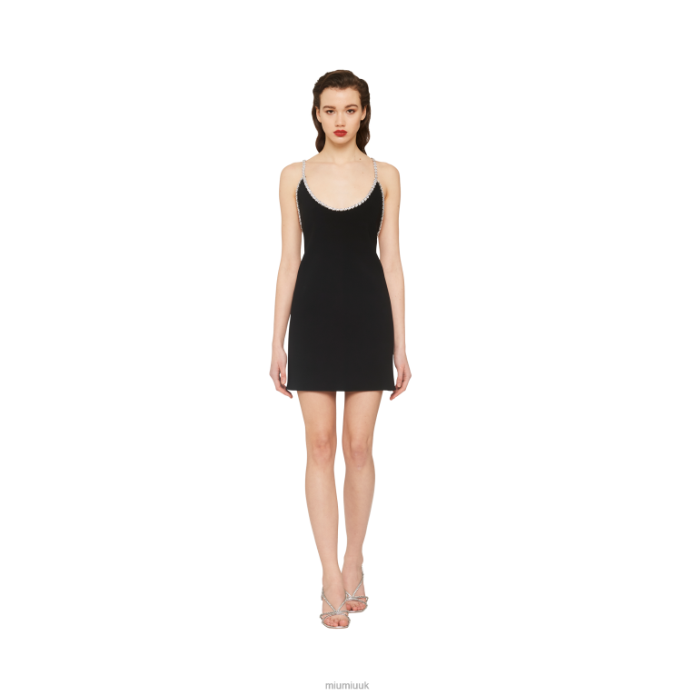 Ready To Wear Black Cady Mini-dress Miu Miu XH28Z451