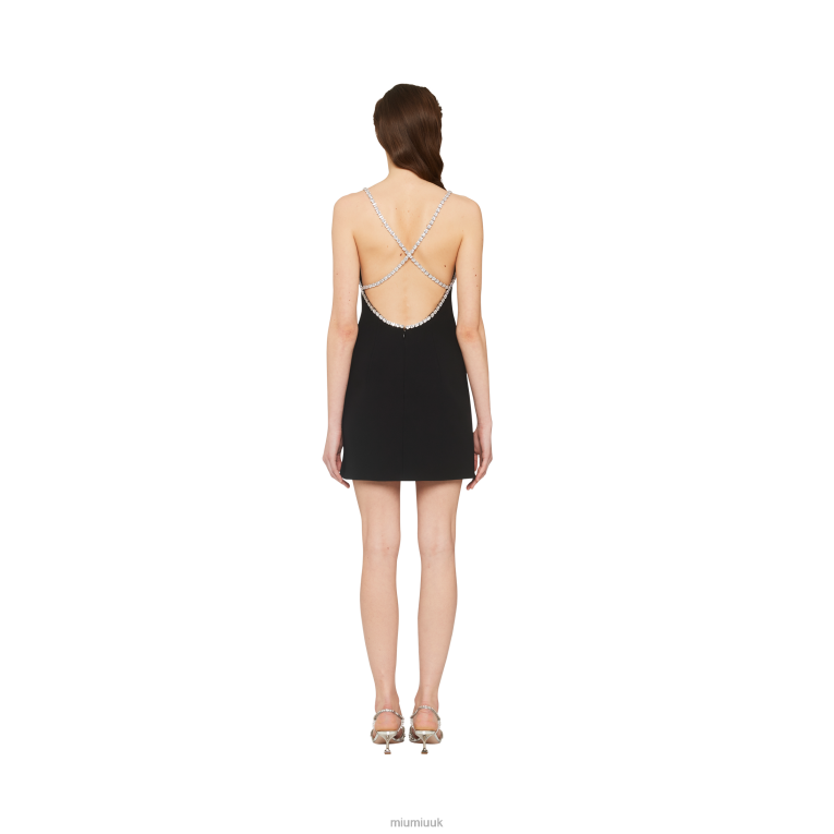 Ready To Wear Black Cady Mini-dress Miu Miu XH28Z451