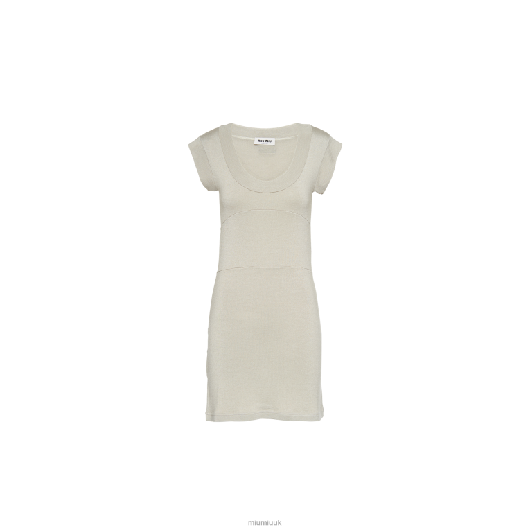 Ready To Wear Cashmere And Silk Dress Miu Miu XH28Z362 Pumice Stone