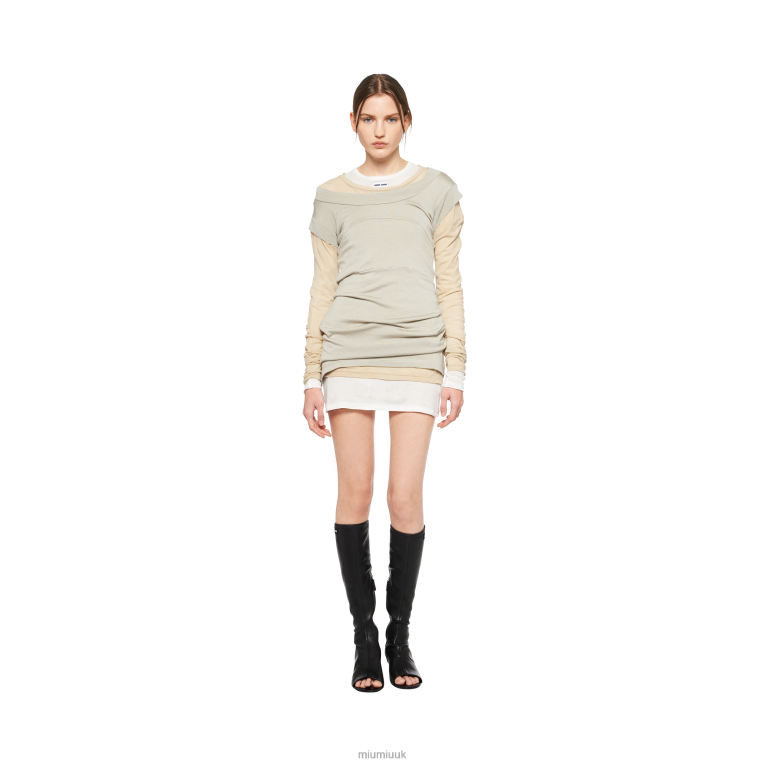 Ready To Wear Cashmere And Silk Dress Miu Miu XH28Z362 Pumice Stone