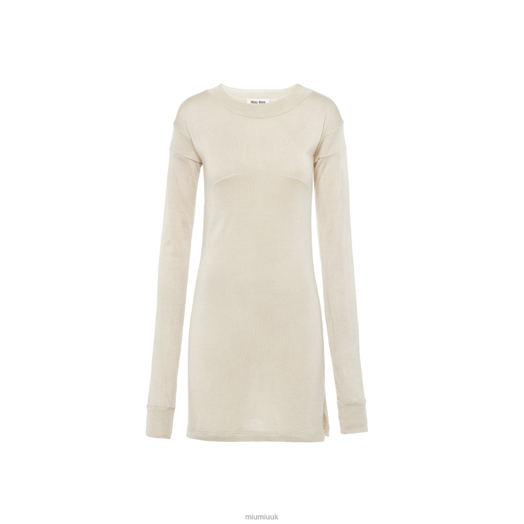 Ready To Wear Cashmere And Silk Sweater Miu Miu XH28Z361 Pumice Stone