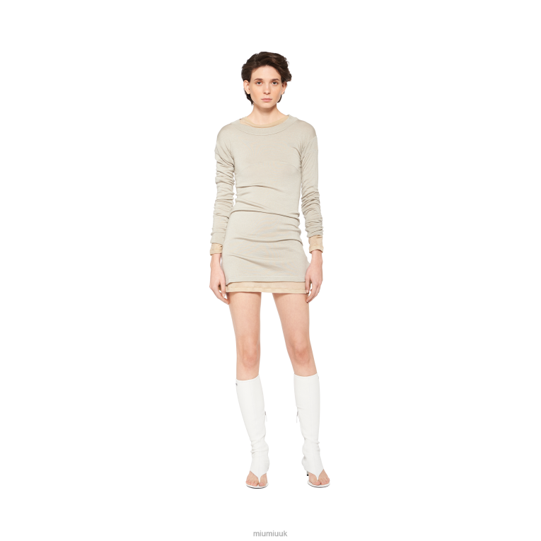 Ready To Wear Cashmere And Silk Sweater Miu Miu XH28Z361 Pumice Stone