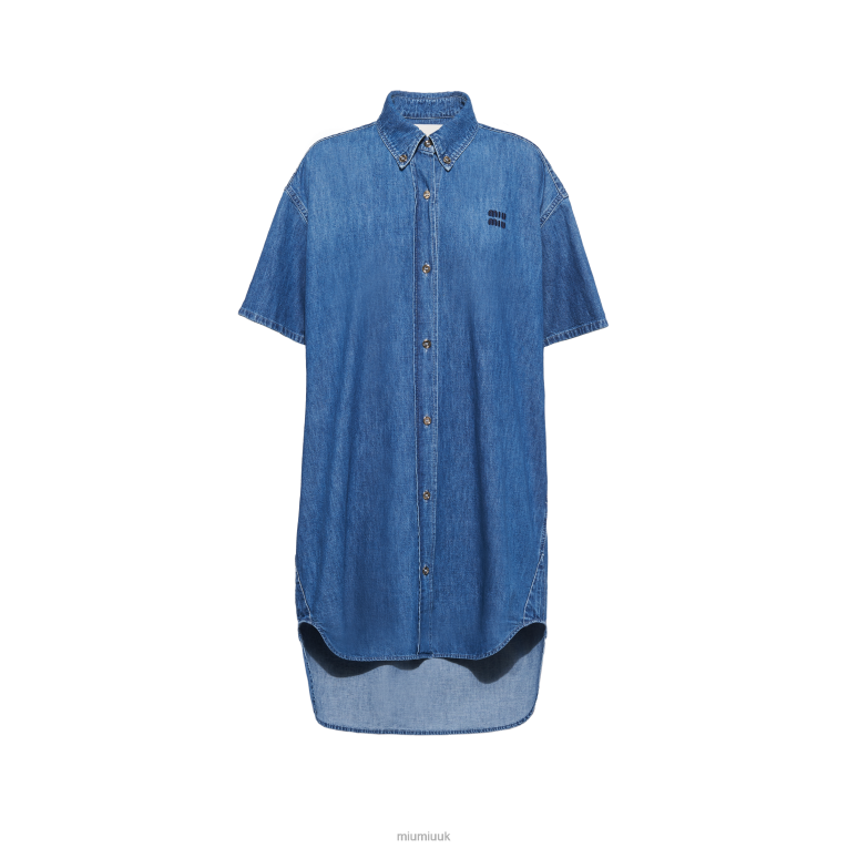 Ready To Wear Chambray Dress Miu Miu XH28Z359 Sapphire Blue