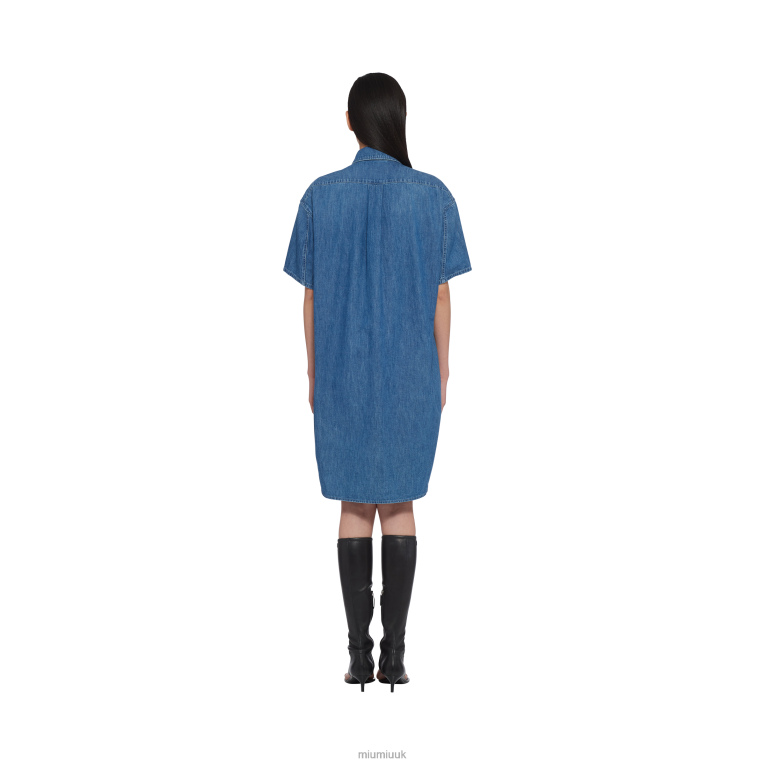 Ready To Wear Chambray Dress Miu Miu XH28Z359 Sapphire Blue