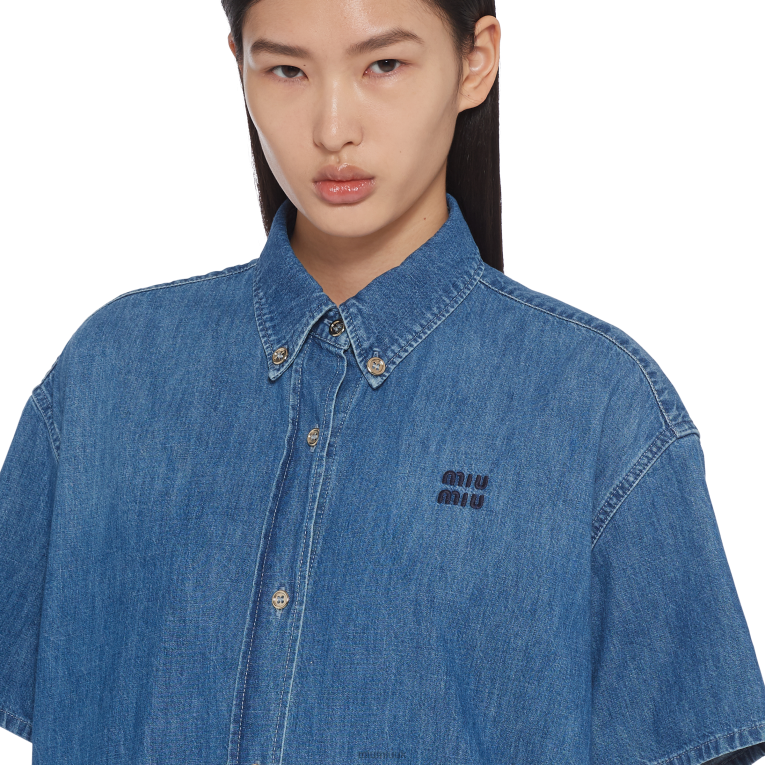 Ready To Wear Chambray Dress Miu Miu XH28Z359 Sapphire Blue