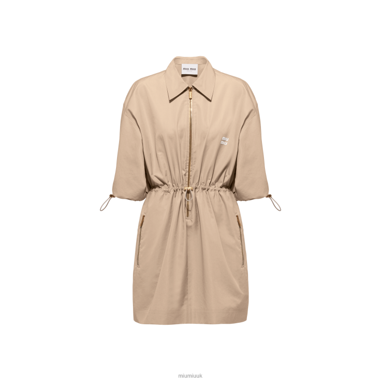 Ready To Wear Cotton And Silk Mini-dress Miu Miu XH28Z368 Colonial Beige