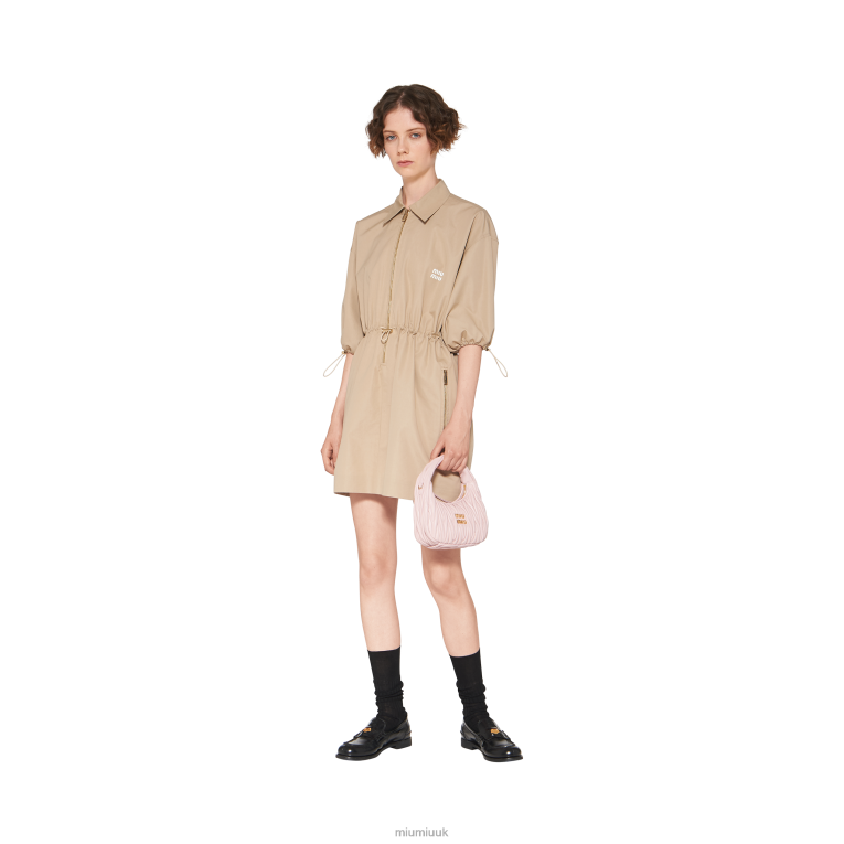 Ready To Wear Cotton And Silk Mini-dress Miu Miu XH28Z368 Colonial Beige