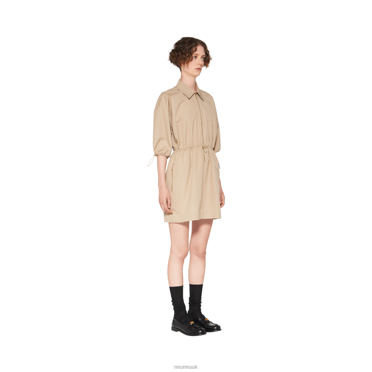 Ready To Wear Cotton And Silk Mini-dress Miu Miu XH28Z368 Colonial Beige