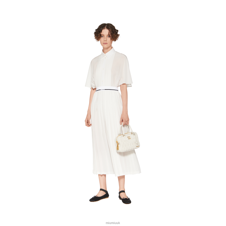 Ready To Wear Crepe De Chine Midi Dress Miu Miu XH28Z370 White