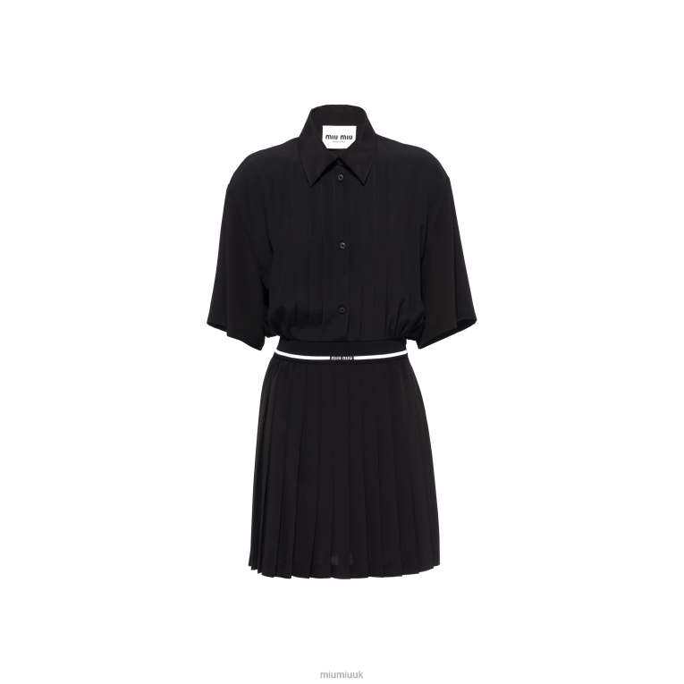 Ready To Wear Crepe De Chine Mini-dress Miu Miu XH28Z369 Black