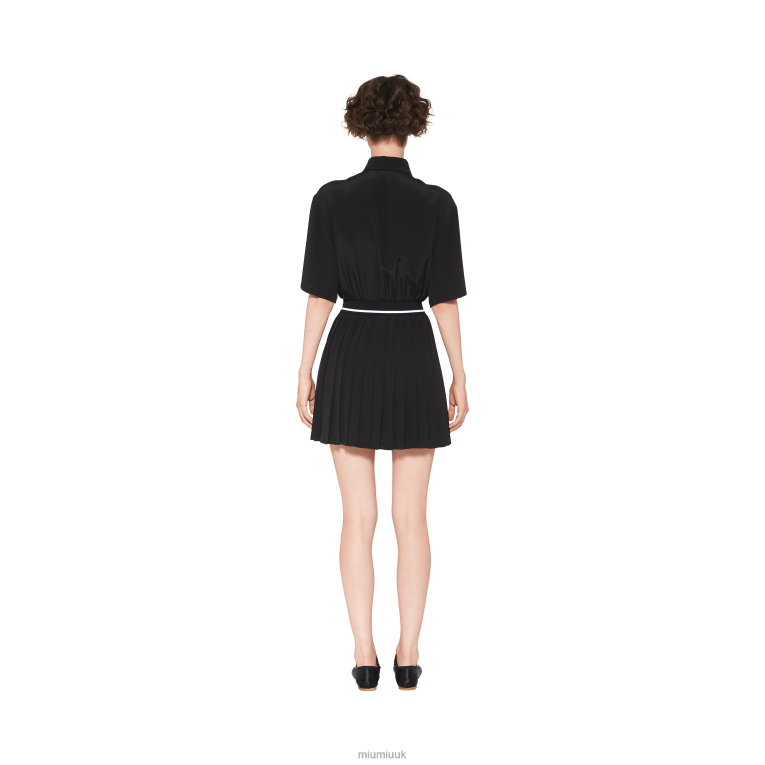 Ready To Wear Crepe De Chine Mini-dress Miu Miu XH28Z369 Black