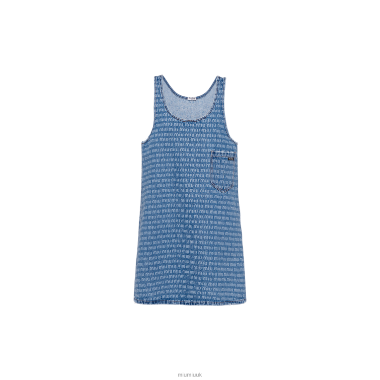Ready To Wear Denim Mini-dress Miu Miu XH28Z450 Sapphire Blue