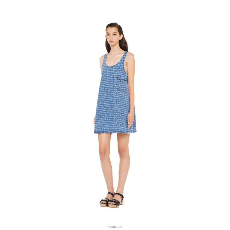 Ready To Wear Denim Mini-dress Miu Miu XH28Z450 Sapphire Blue