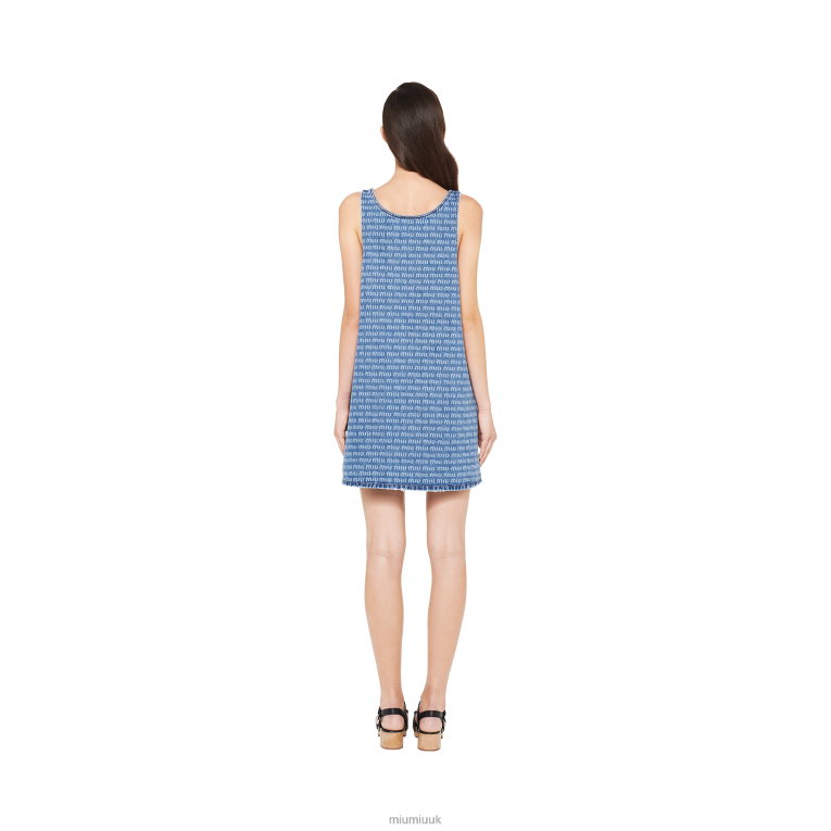 Ready To Wear Denim Mini-dress Miu Miu XH28Z450 Sapphire Blue