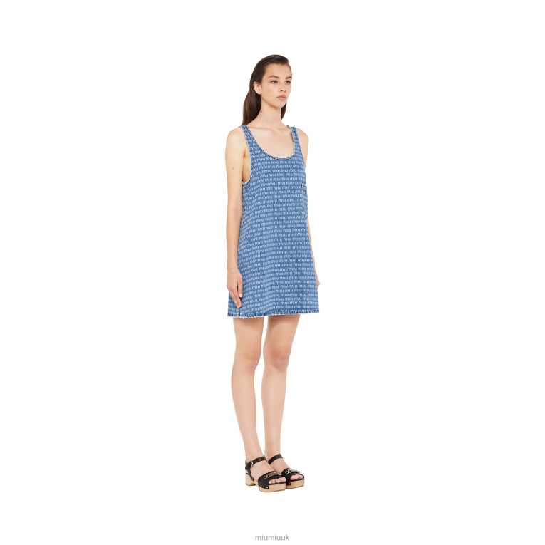 Ready To Wear Denim Mini-dress Miu Miu XH28Z450 Sapphire Blue