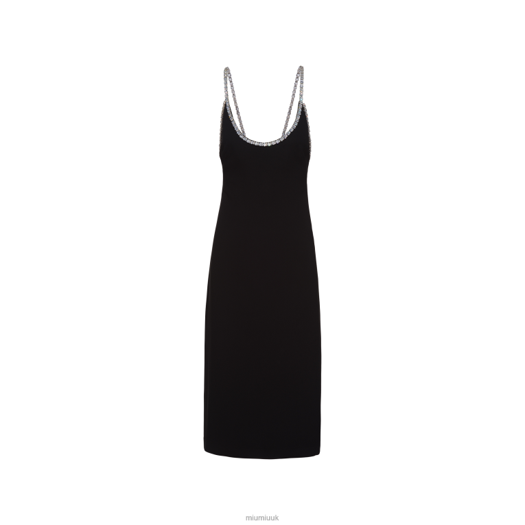 Ready To Wear Embroidered Cady Dress Miu Miu XH28Z448 Black