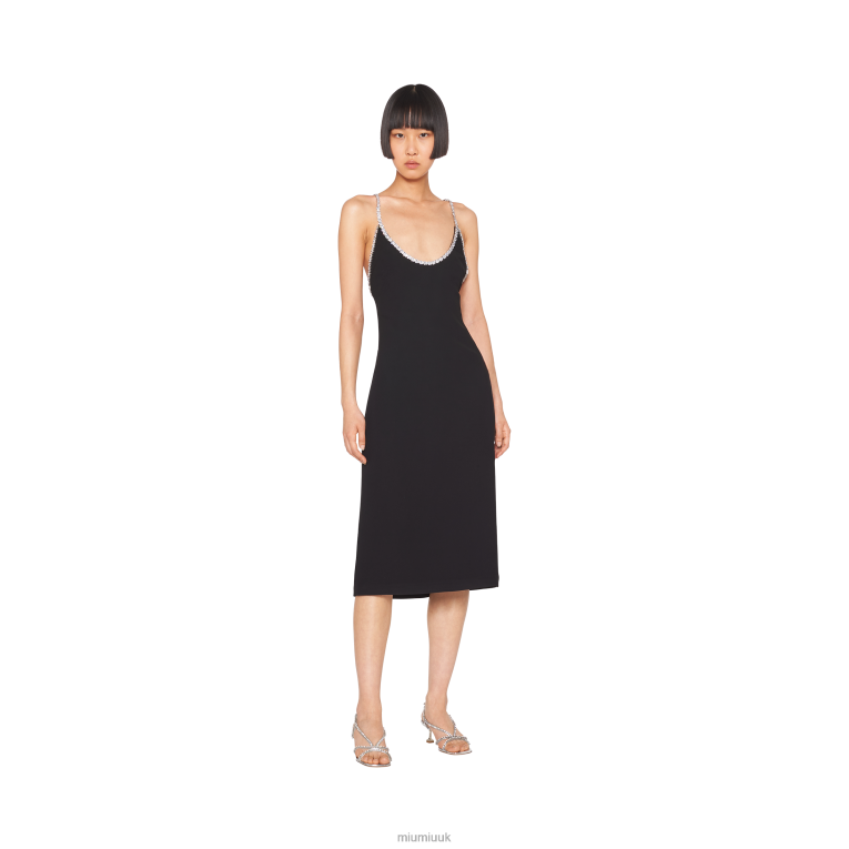 Ready To Wear Embroidered Cady Dress Miu Miu XH28Z448 Black