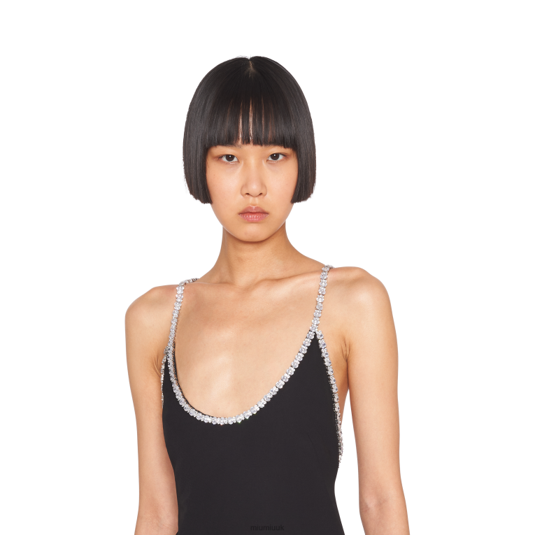 Ready To Wear Embroidered Cady Dress Miu Miu XH28Z448 Black