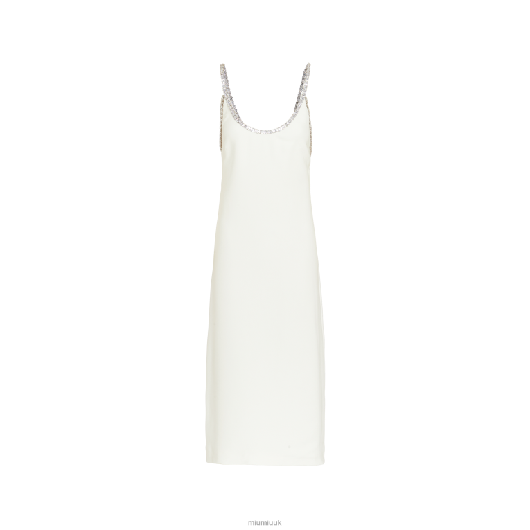 Ready To Wear Embroidered Cady Dress Miu Miu XH28Z449 White